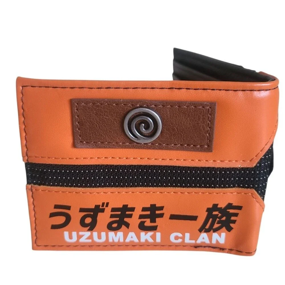 naruto shippuden uzumaki clan bi-fold wallet orange